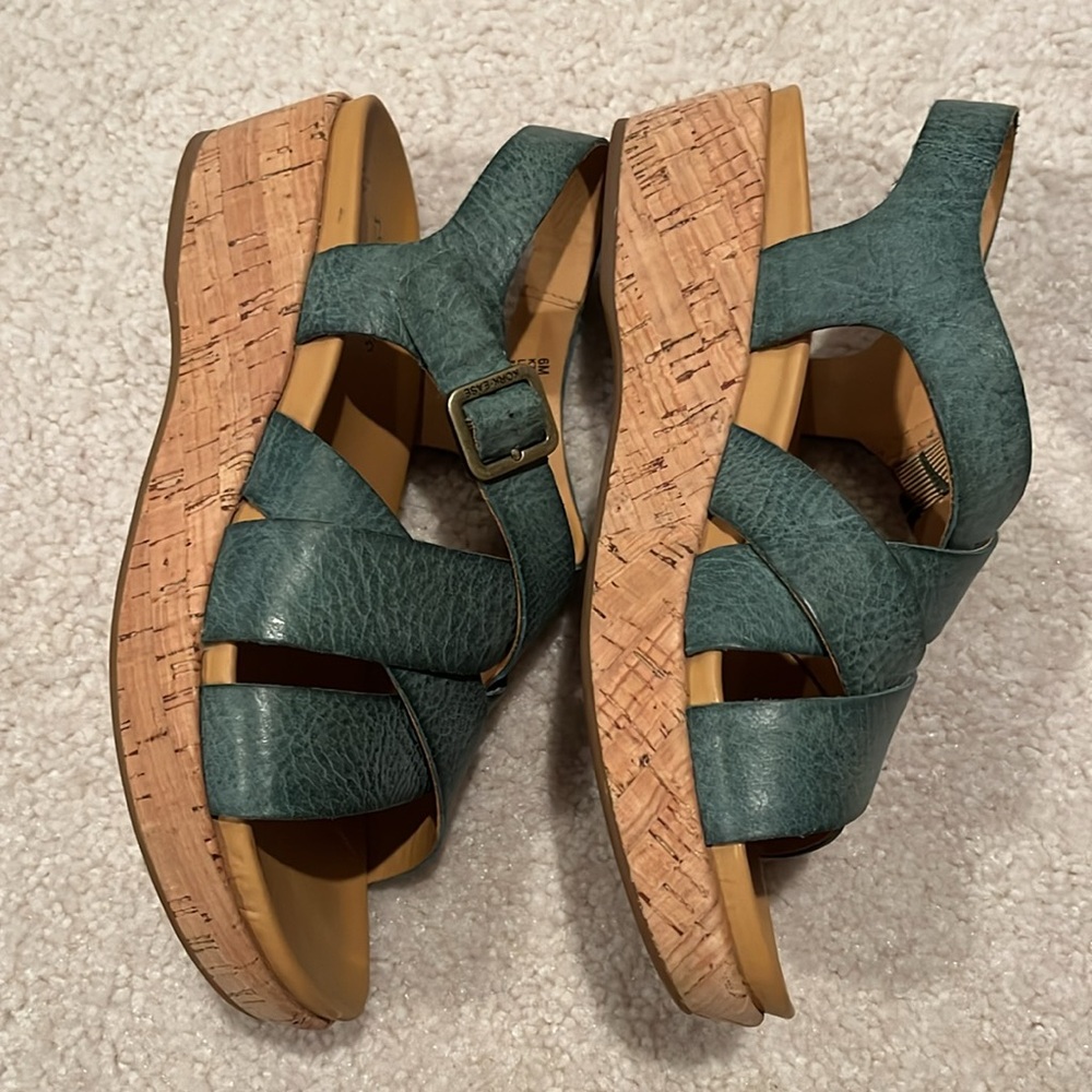 Kork-Ease Teal and Mustard Sandals - Picture 3 of 4